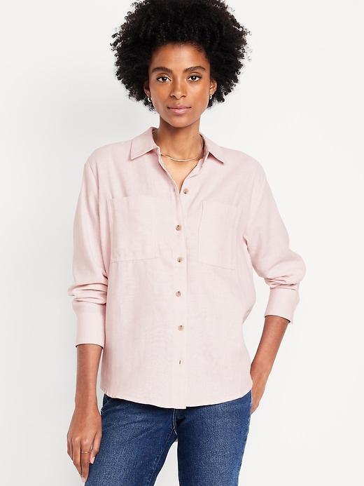 Flannel Button-Down Boyfriend Tunic product image