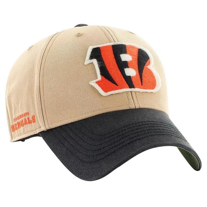 Mens 47 Khaki/Black Cincinnati Bengals Dusted Sedgwick MVP Adjustable Hat Product Image