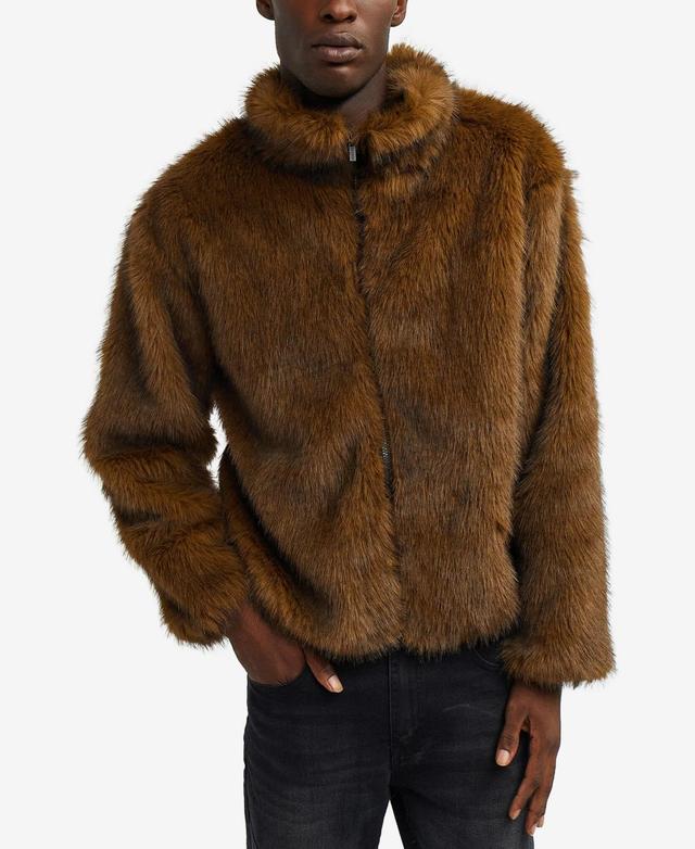 Reason Mens Faux Fur Full Zip Jacket Product Image