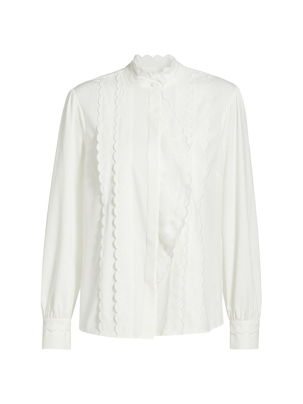 Womens The Rae Scalloped-Trim Blouse Product Image