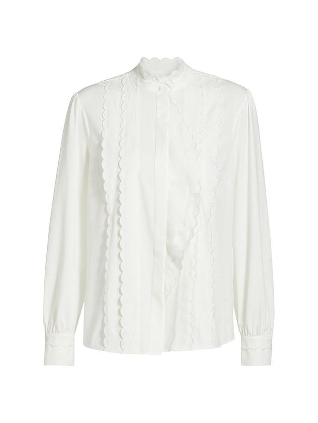 Womens The Rae Scalloped-Trim Blouse Product Image