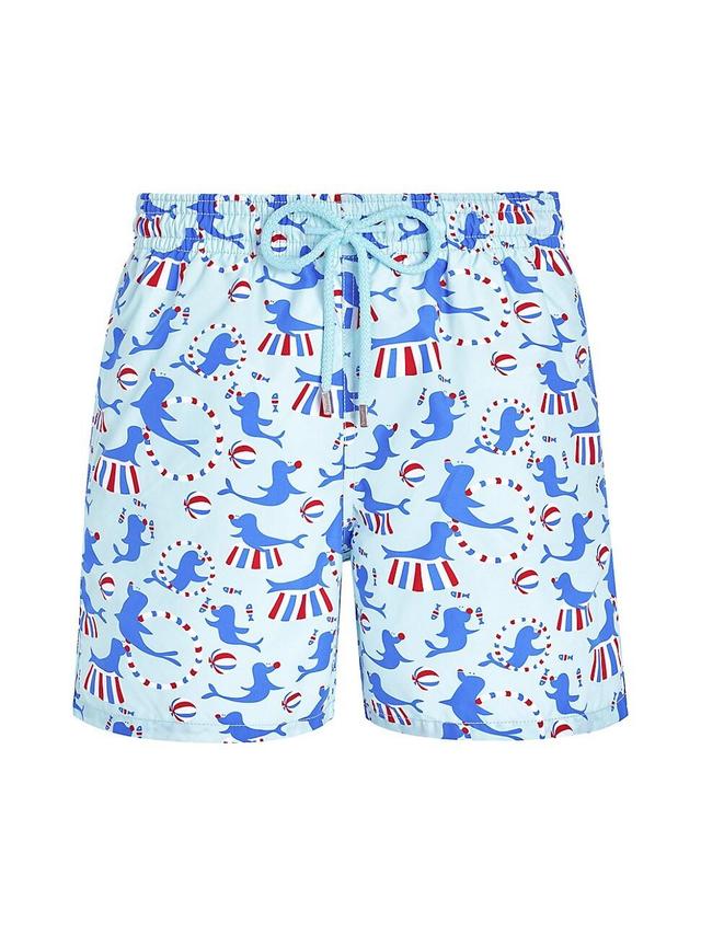 Mens Circus Print Swim Trunks Product Image