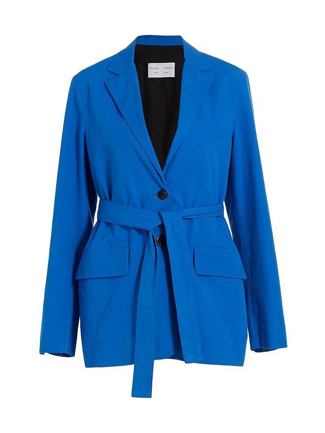 Womens Cotton & Linen Button-Front Blazer Product Image