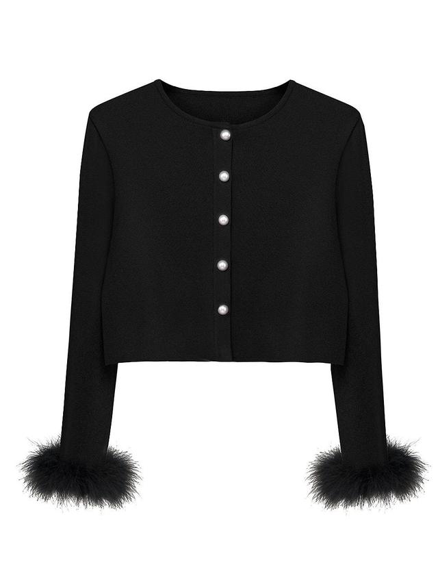 Womens Knit Cropped Jacket Product Image