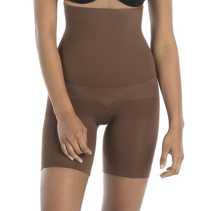 RED HOT by SPANX Womens Ultra-Firm Control Shapewear Flat Out Flawless High-Waist Mid-Thigh Body Shaper FS4015 Brown Brown Product Image