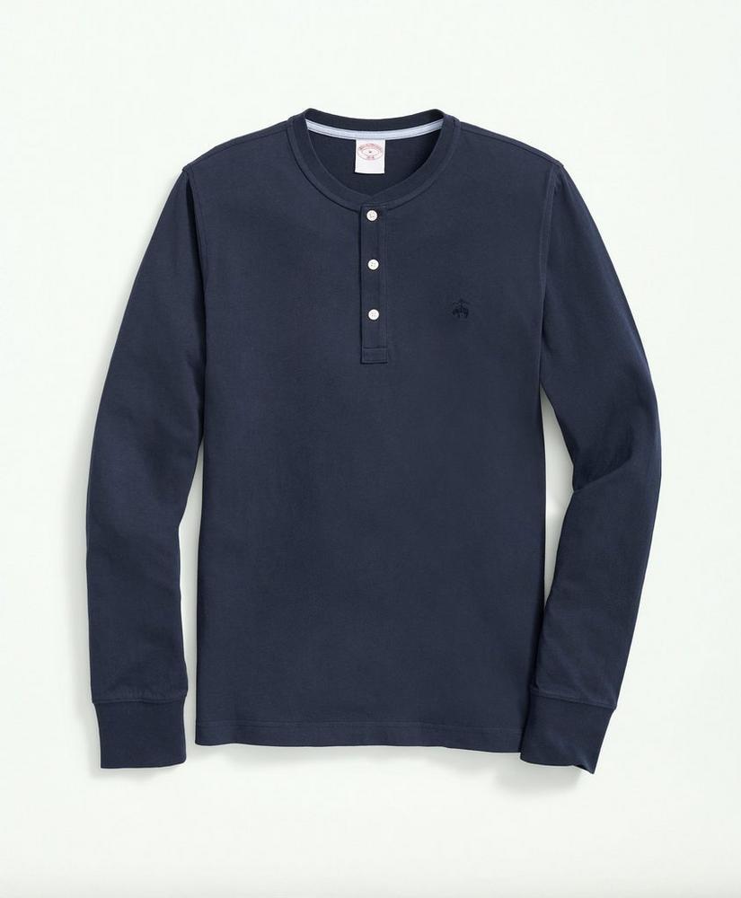 Cotton Henley Long-Sleeve T-Shirt Product Image