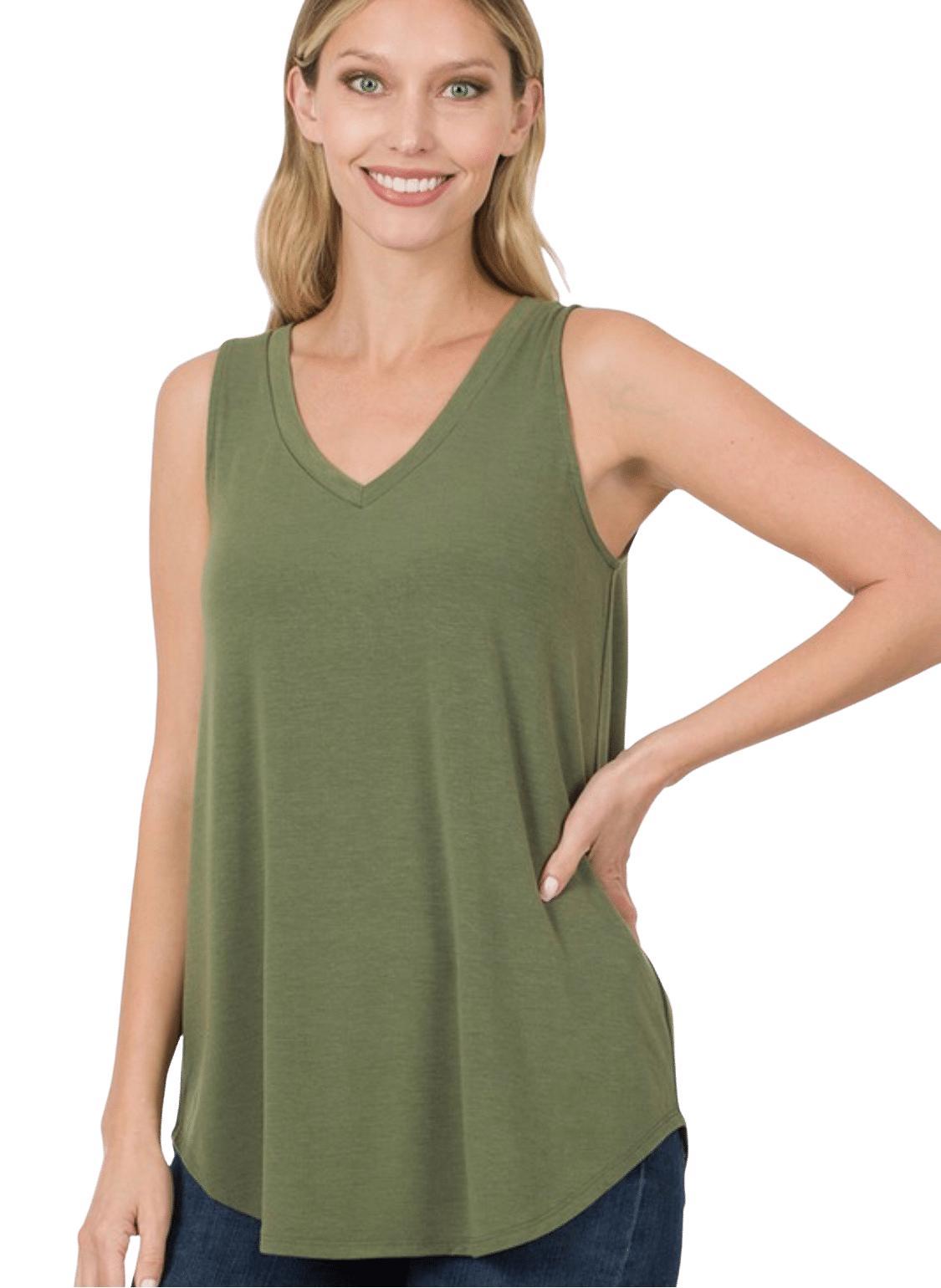 2107   Kaye Sleeveless V-neck Basic Tank Product Image