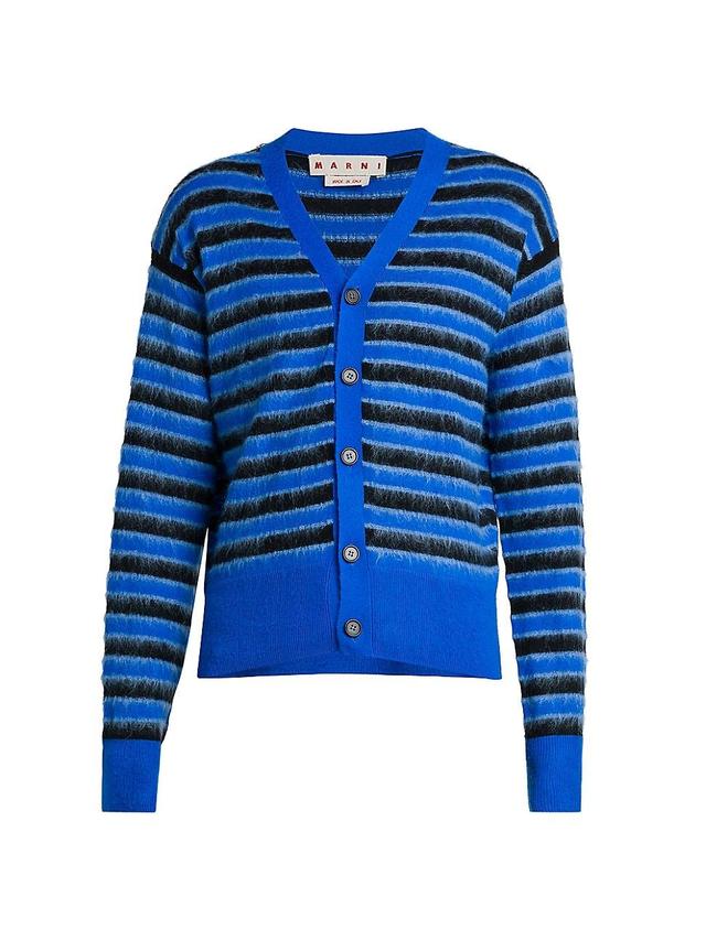 Mens Striped Wool Cardigan Product Image