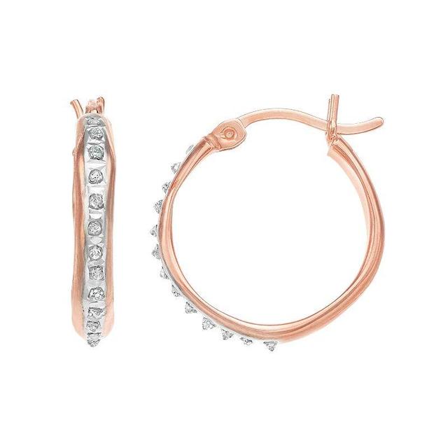 Diamond Mystique Sterling Silver Diamond Accent Round Shape Hoop Earrings, Womens Product Image