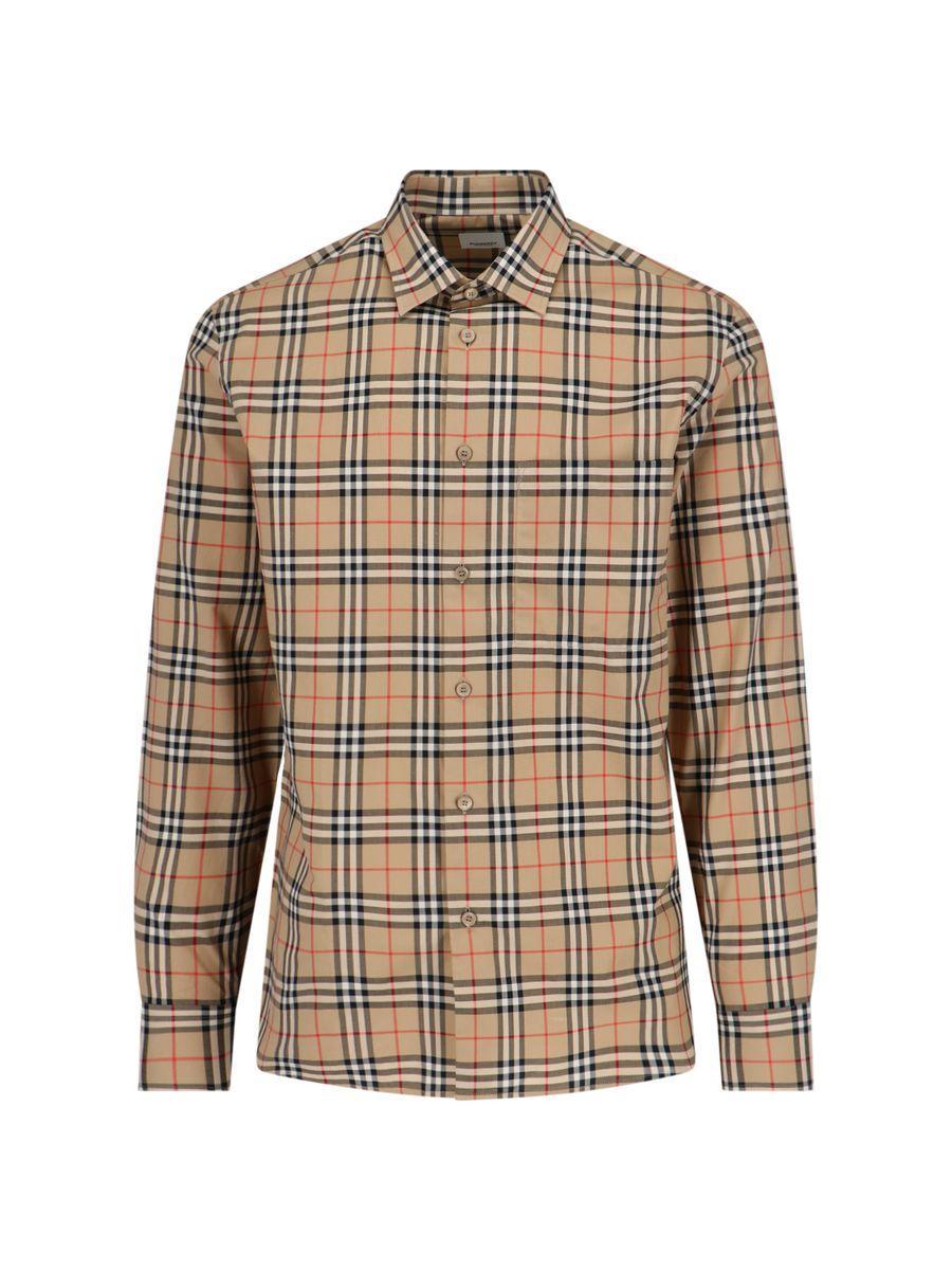 BURBERRY Check Shirt In Beige Product Image