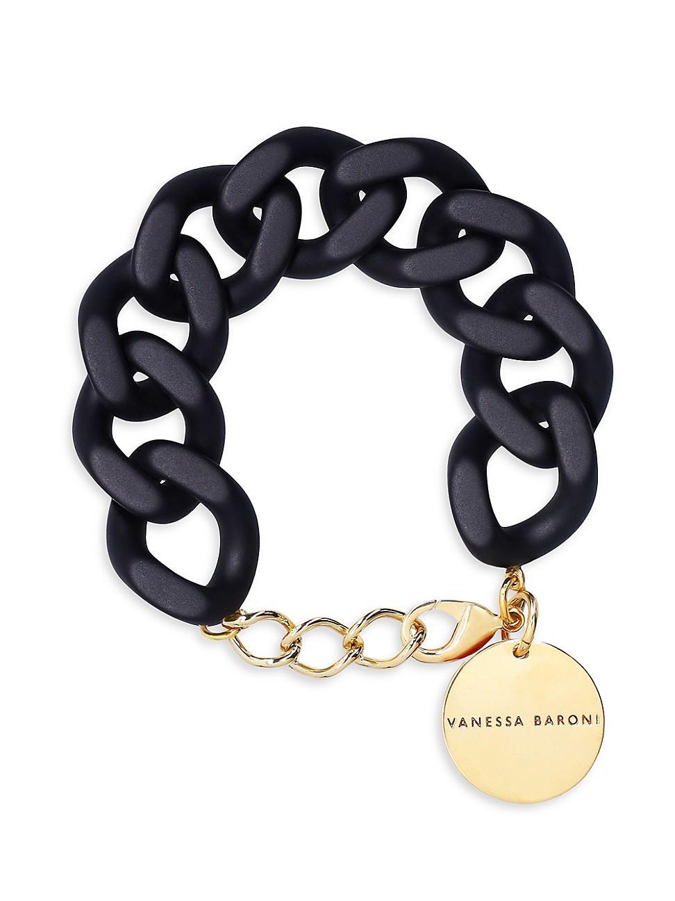 Womens Goldtone & Acetate Flat Chain Bracelet Product Image