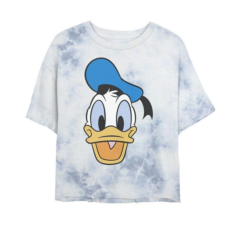 Juniors Disney Mickey & Friends Donald Big Face Bombard Wash Crop Graphic Tee, Womens Product Image