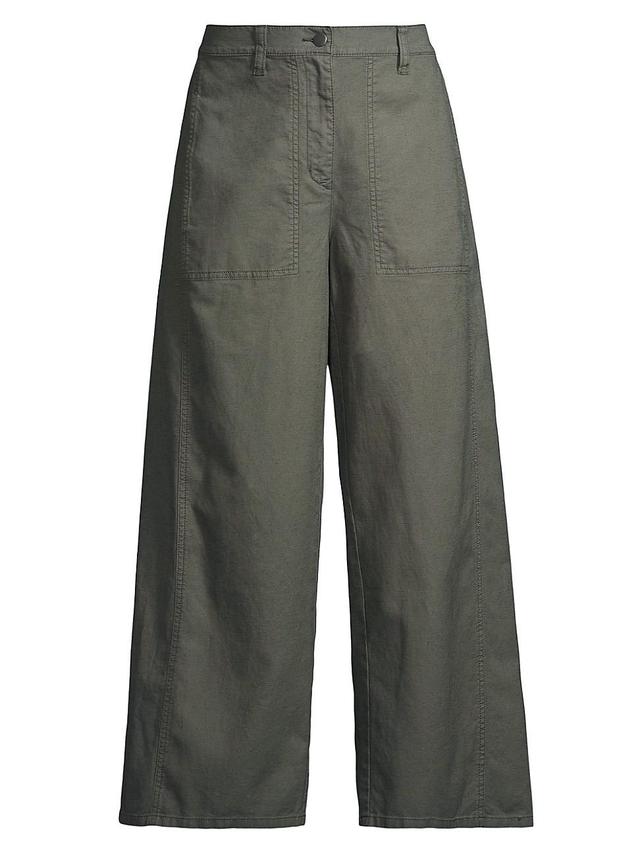 Eileen Fisher Pliss Wide Leg Ankle Pants Product Image