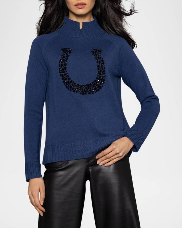 Lucky U Rhinestone Horseshoe Sweater Product Image