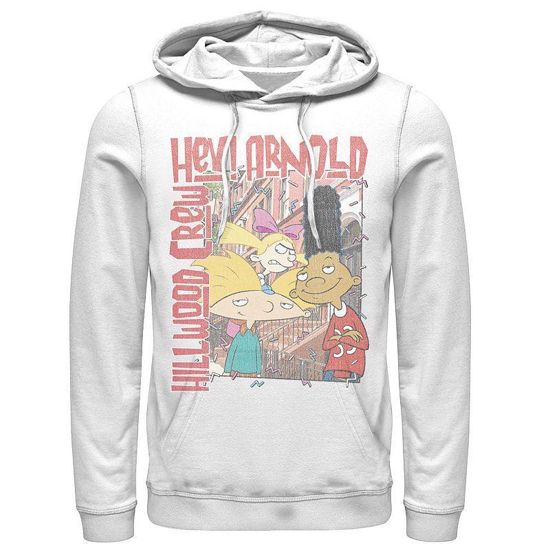 Mens Nickeloden Hey Arnold Colorful Hillwood Poster Hoodie Product Image