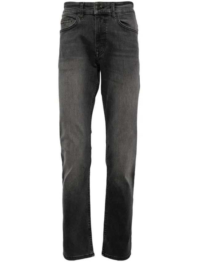 Mid-rise Straight-leg Jeans In Grey Product Image