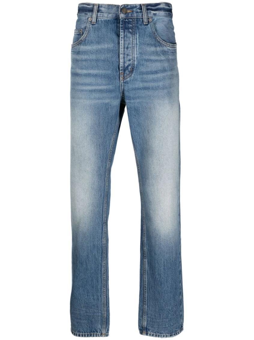 Men's Denim Cotton Jeans In Blue Product Image