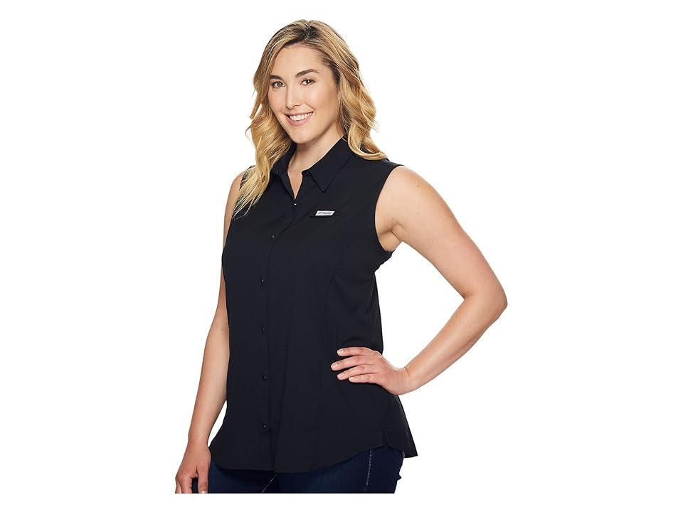 Columbia Plus Size Tamiami Sleeveless Shirt (Black) Women's Sleeveless Product Image