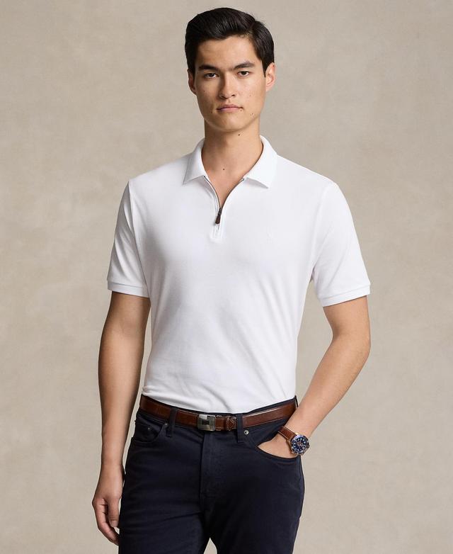 Polo Ralph Lauren Mens Classic-Fit Stretch Mesh Zip Polo Shirt Product Image