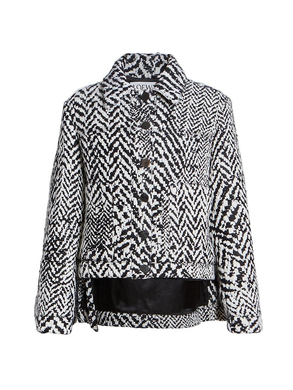 Womens Abstract Wool-Blend Jacket Product Image