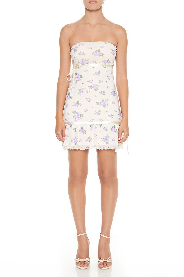 Floral Bow Tube Mini Dress | Forever 21 Product Image