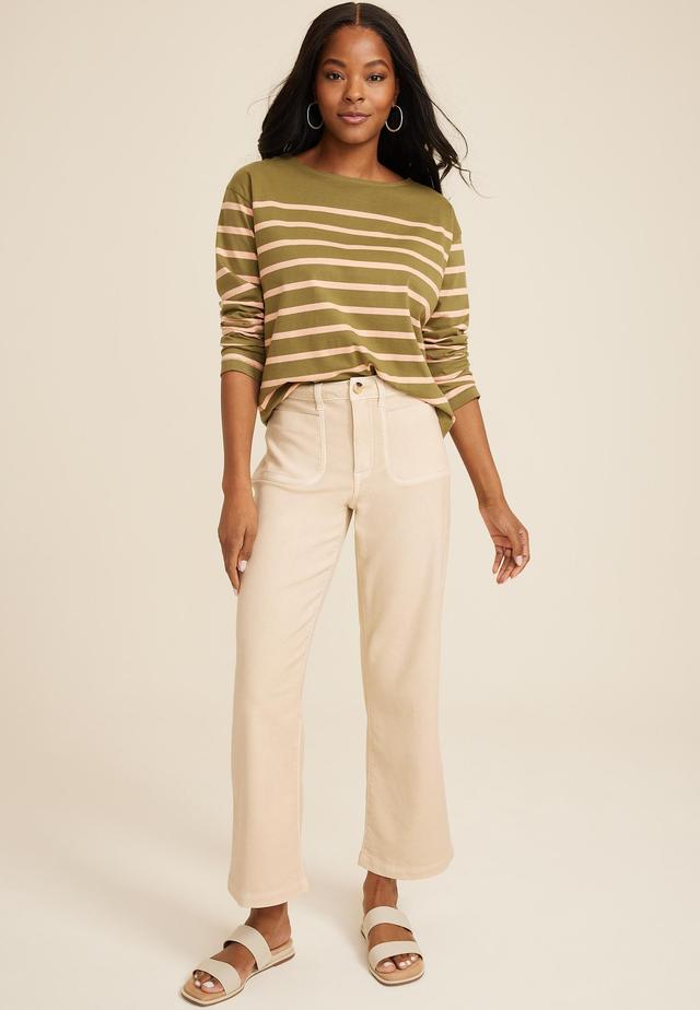 Patch Pocket High Rise Wide Leg Pant Product Image