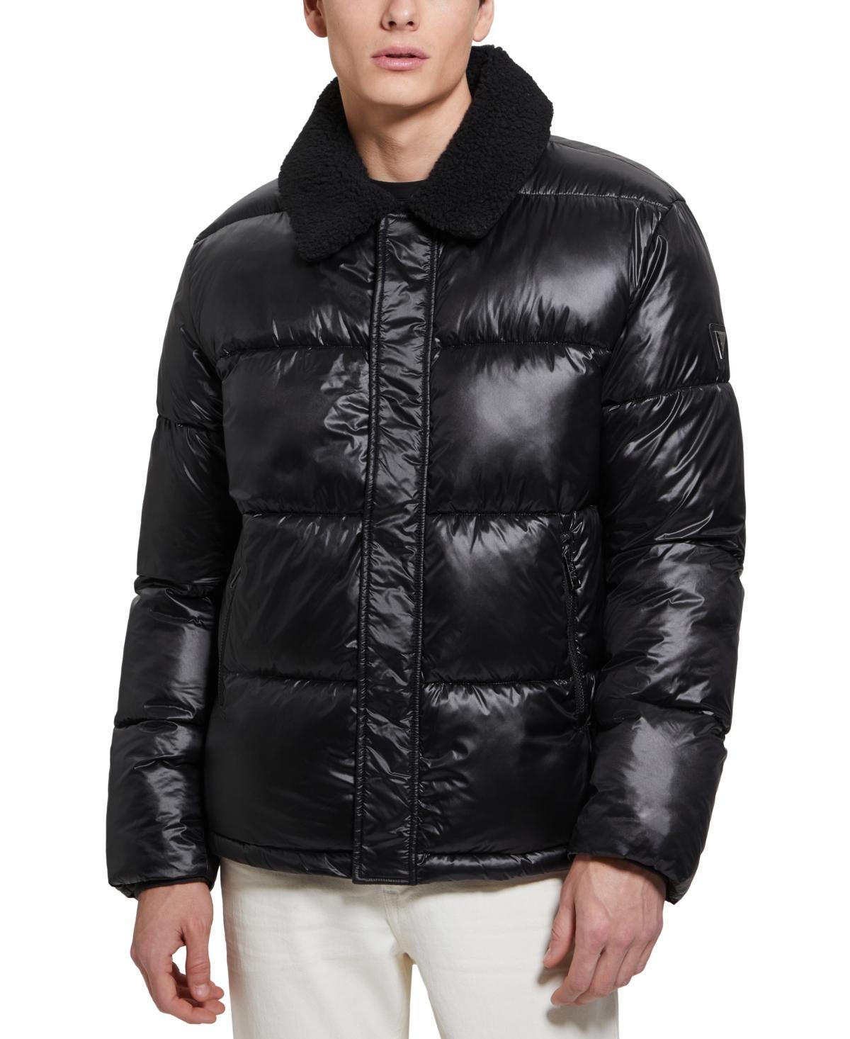 Guess Mens Puffer Jacket with Sherpa Collar Product Image