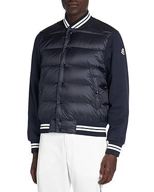 Moncler Quilted Nylon & Cotton Knit Varsity Cardigan Product Image