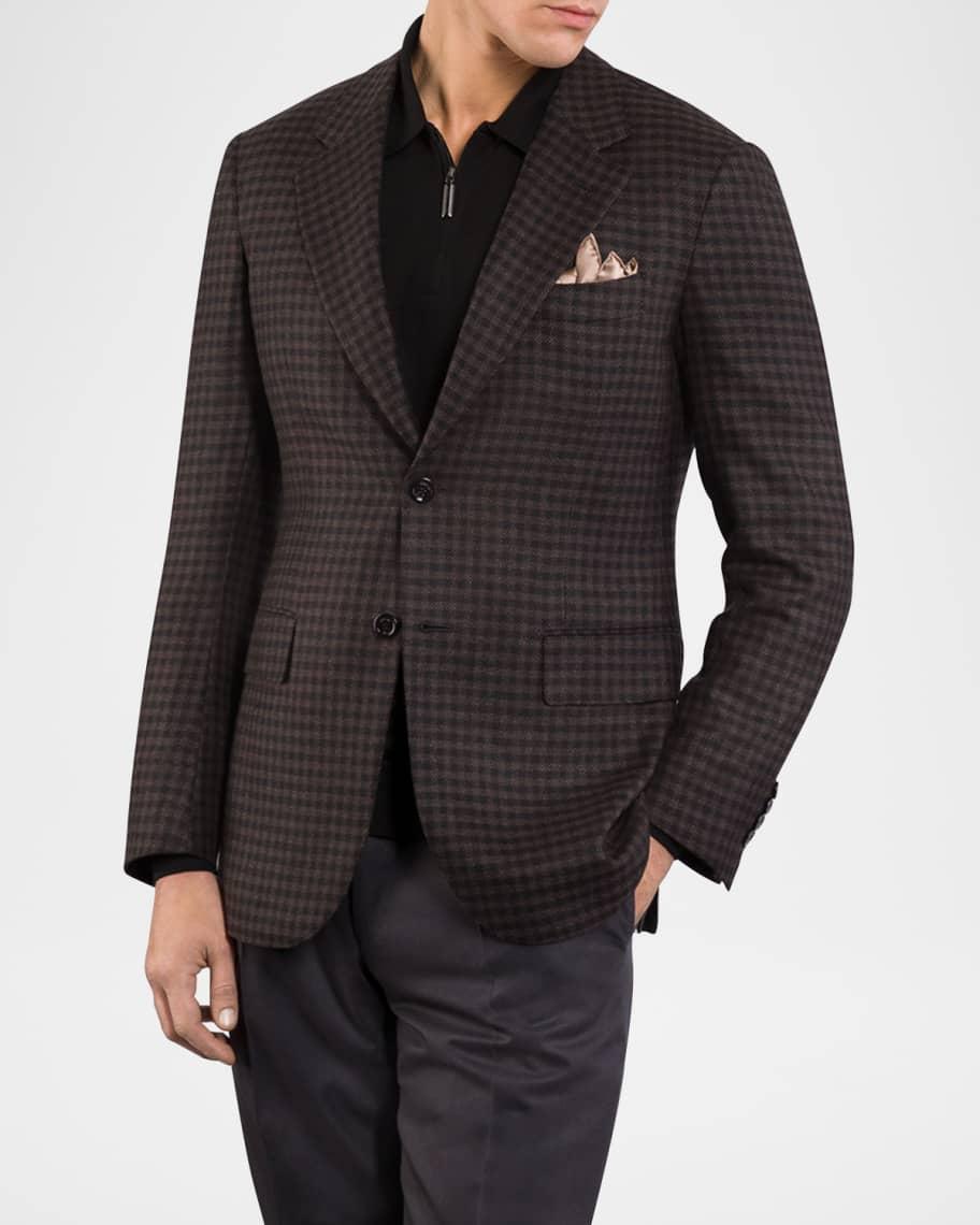 Men's Cashmere and Wool Check Two-Button Sport Coat Product Image