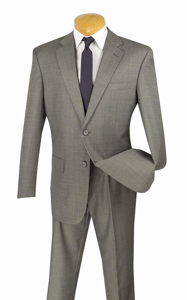 Monte Carlo Collection - Regular Fit 2 Piece 2 Button Textured Weave In Gray Product Image