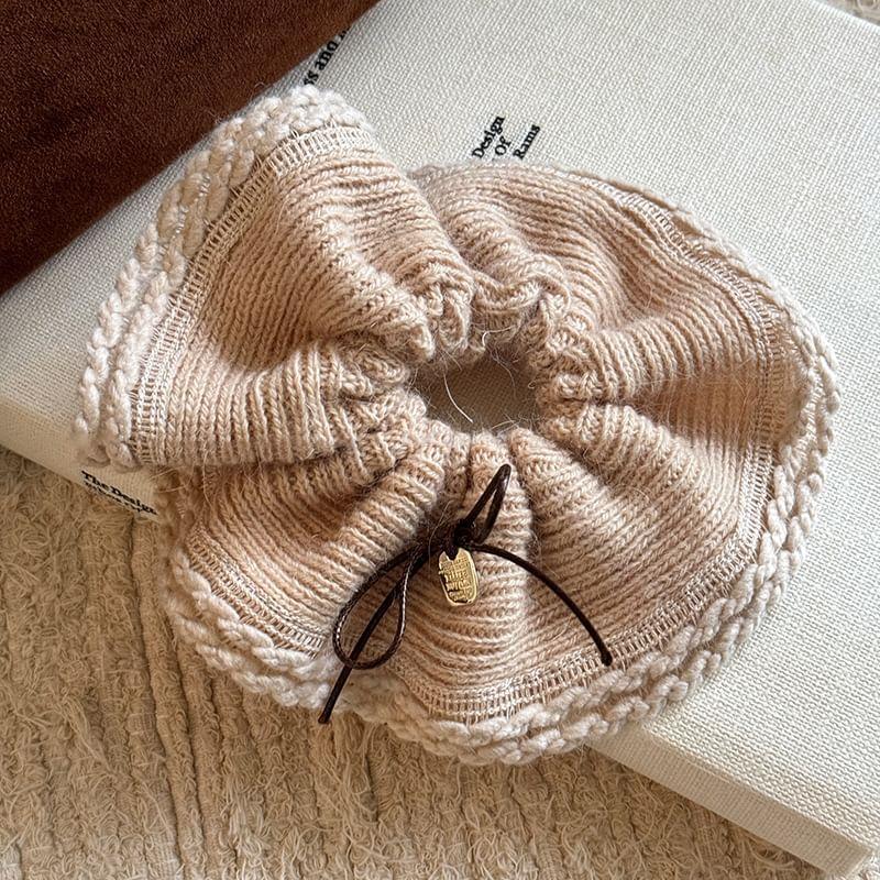 Bow Accent Plain Knit Scrunchie Product Image