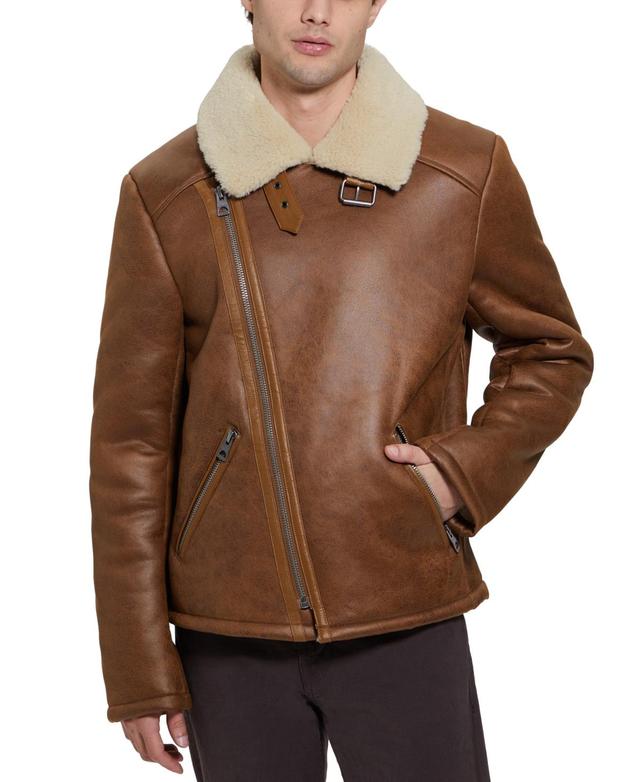 Guess Mens Toni Asymmetrical Faux Leather Jacket Product Image