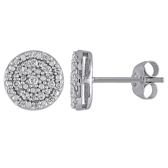 Stella Grace 10K White Gold 1/4 Carat T.W. Diamond Halo Stud Earrings, Womens, 10k Whgold Product Image