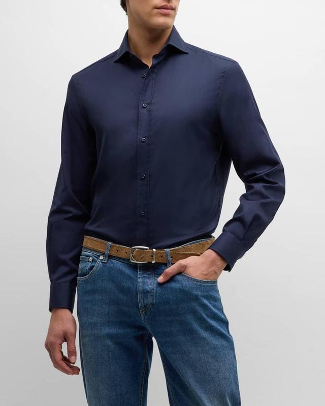 Mens Cotton Twill Sport Shirt Product Image