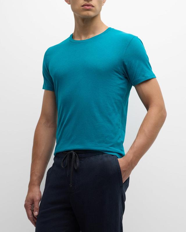 Mens Lucio Cotton and Linen Crewneck T-Shirt Product Image