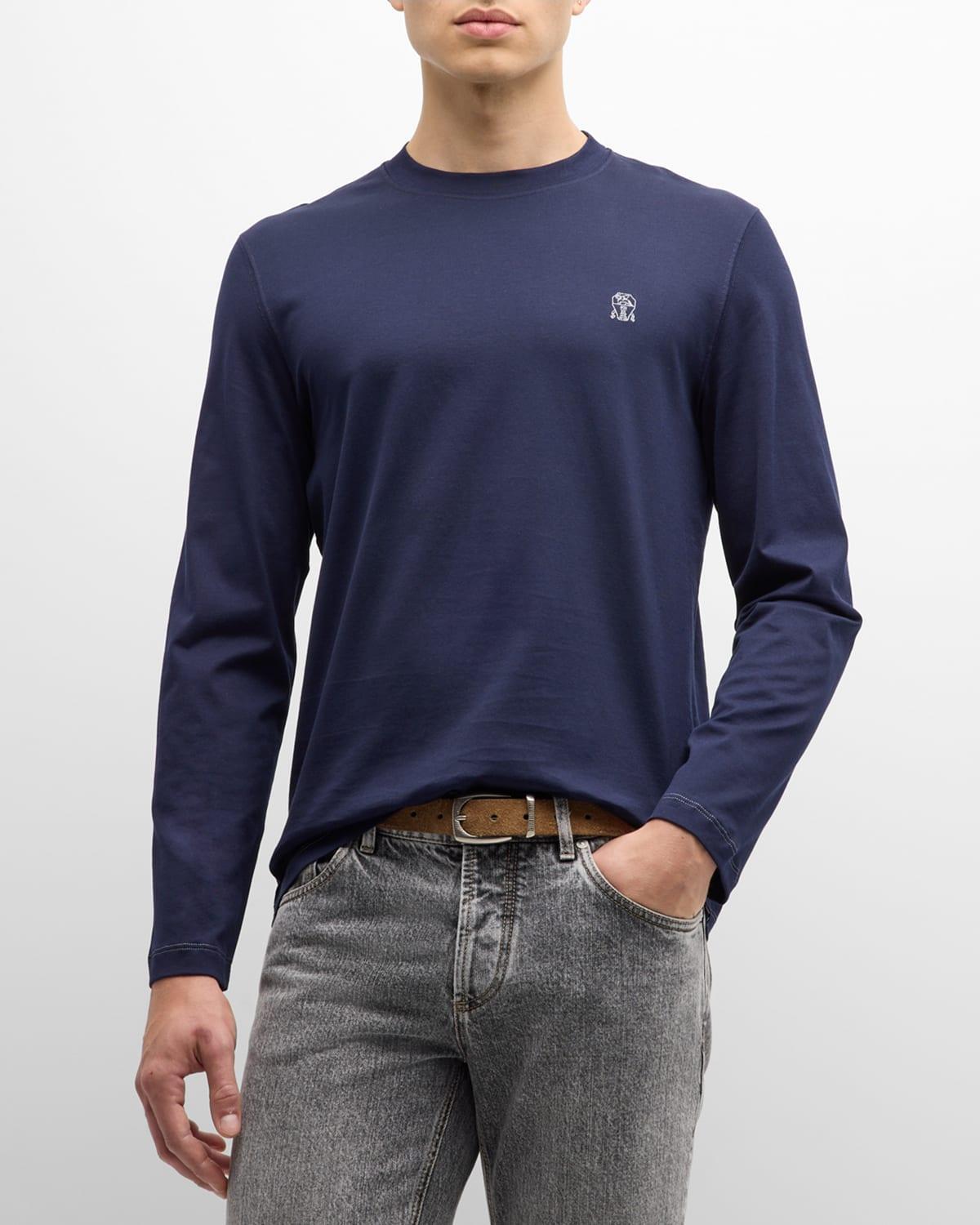 Men's Long-Sleeve Logo Crewneck T-Shirt Product Image