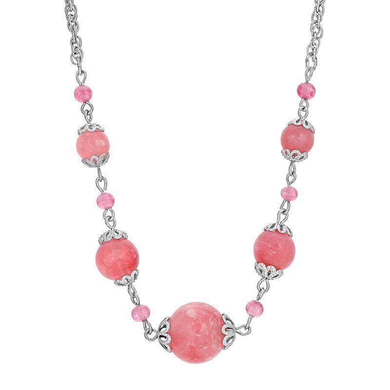 1928 Pink Beaded Necklace, Womens Product Image