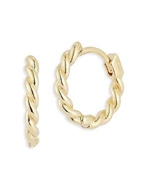 Saks Fifth Avenue Womens 14K Yellow Gold Twist Huggie Earrings Product Image