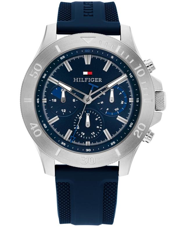 Tommy Hilfiger Mens Navy Blue Silicone Watch 46mm - Blue Product Image