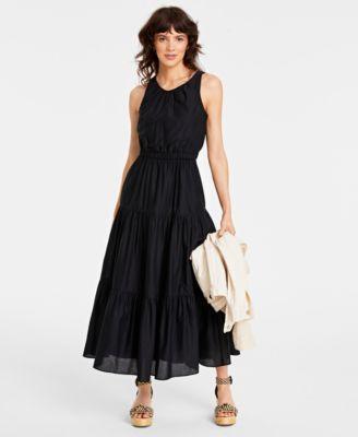 Women's Back Cutout Crewneck Midi Dress, Created for Macy's Product Image