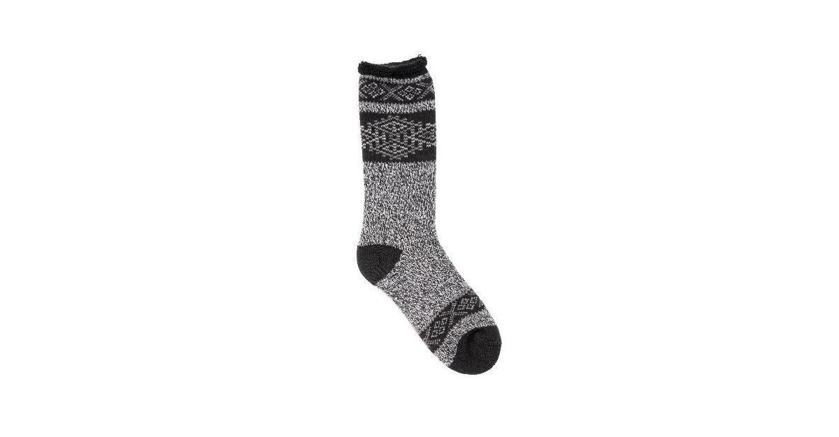 Muk Luks Mens 1PK Heat Retainer Sock - Black Product Image