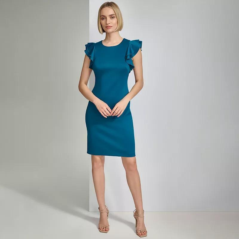 Womens Andrew Marc Ruffle Sleeve Sheath Dress Product Image