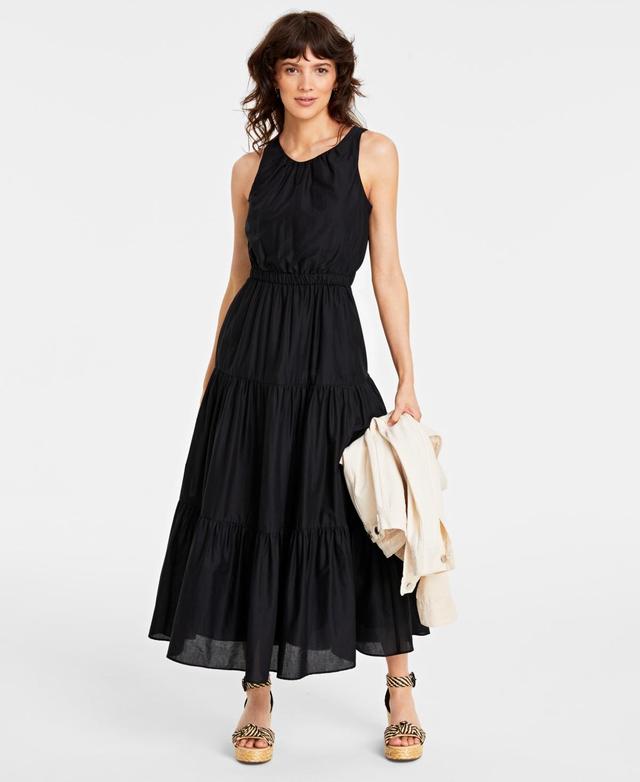 On 34th Womens Back Cutout Crewneck Midi Dress, Created for Macys Product Image