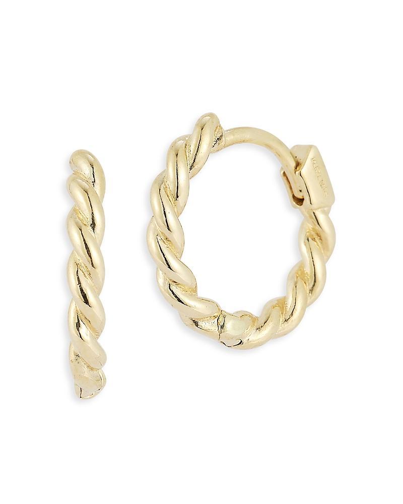 Bloomingdales Twist Small Hoop Earrings in 14K Yellow Gold Product Image