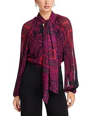 Kobi Halperin Renee Printed Tie Neck Blouse Product Image