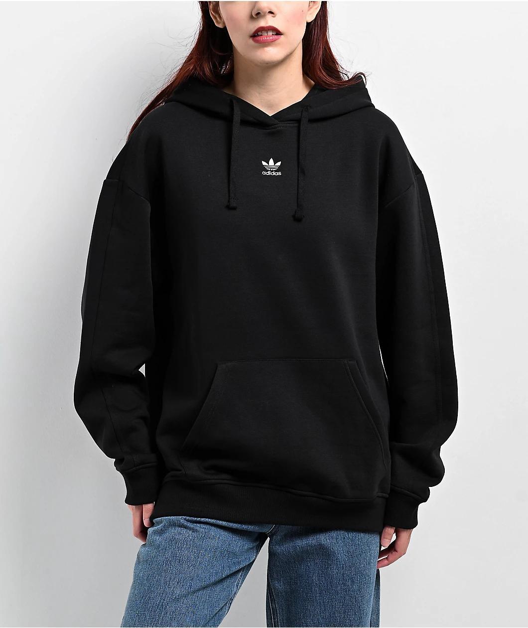 adidas Essentials Black Oversized Hoodie Product Image