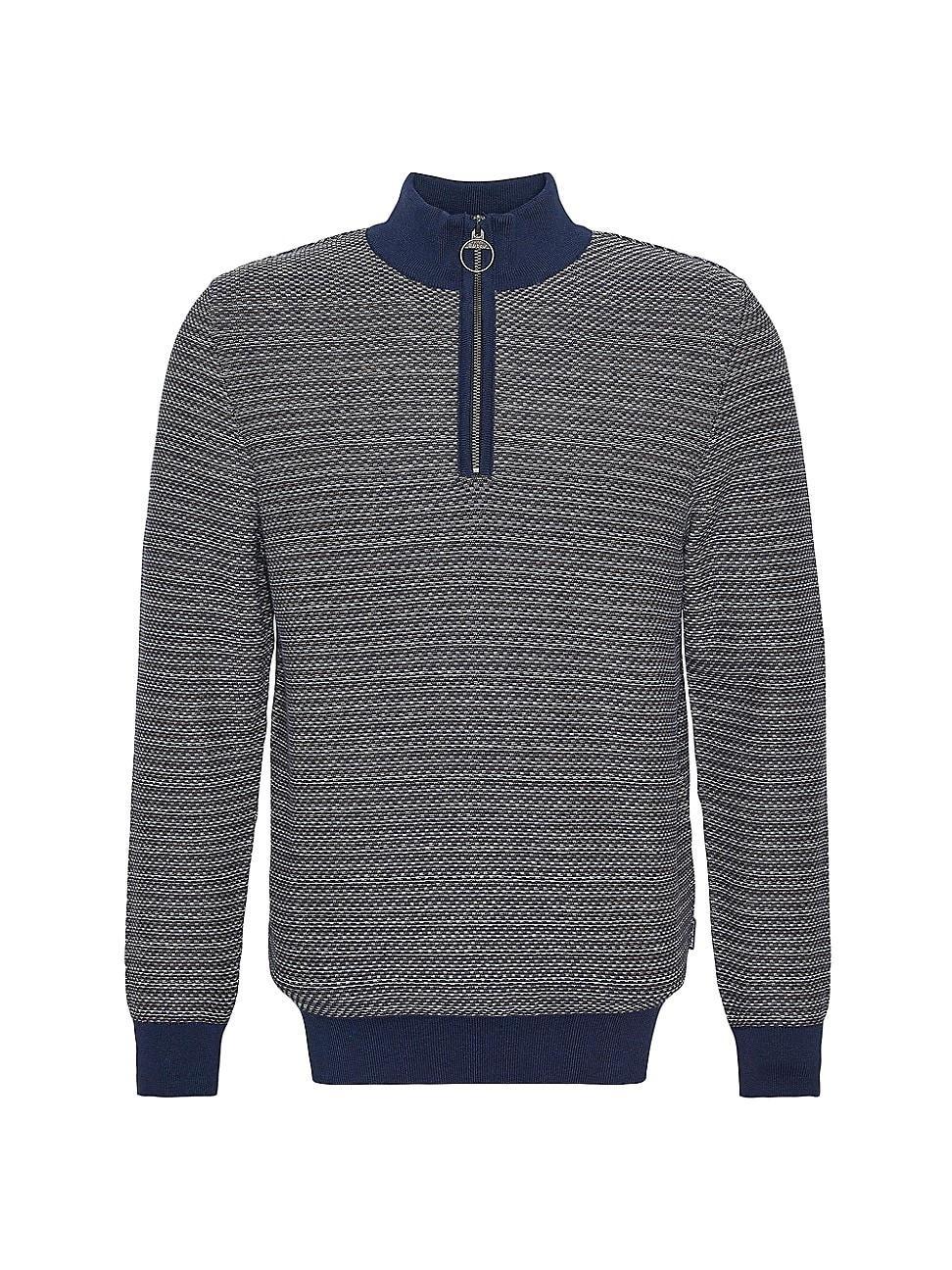 Mens Dunstan Jacquard Cotton Half-Zip Sweater Product Image