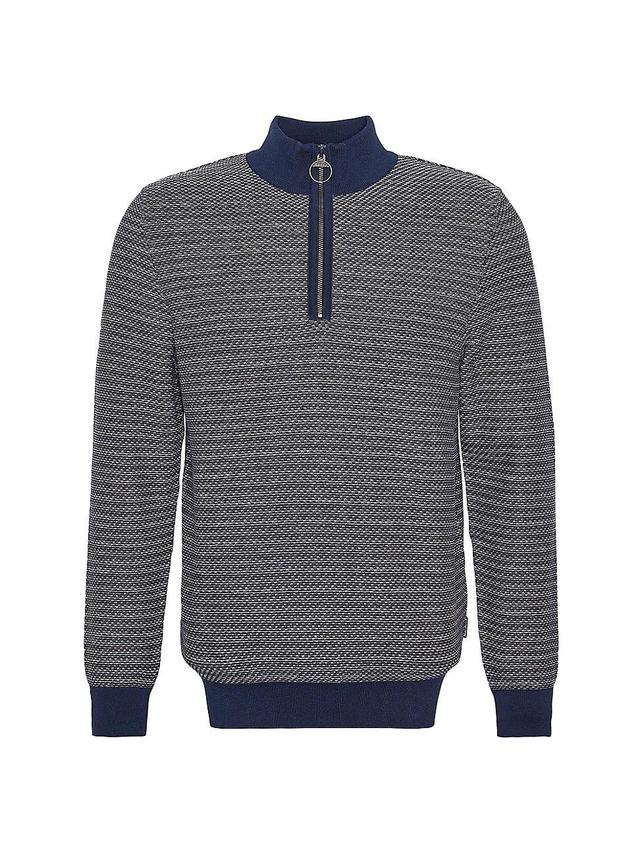 Mens Dunstan Jacquard Cotton Half-Zip Sweater Product Image