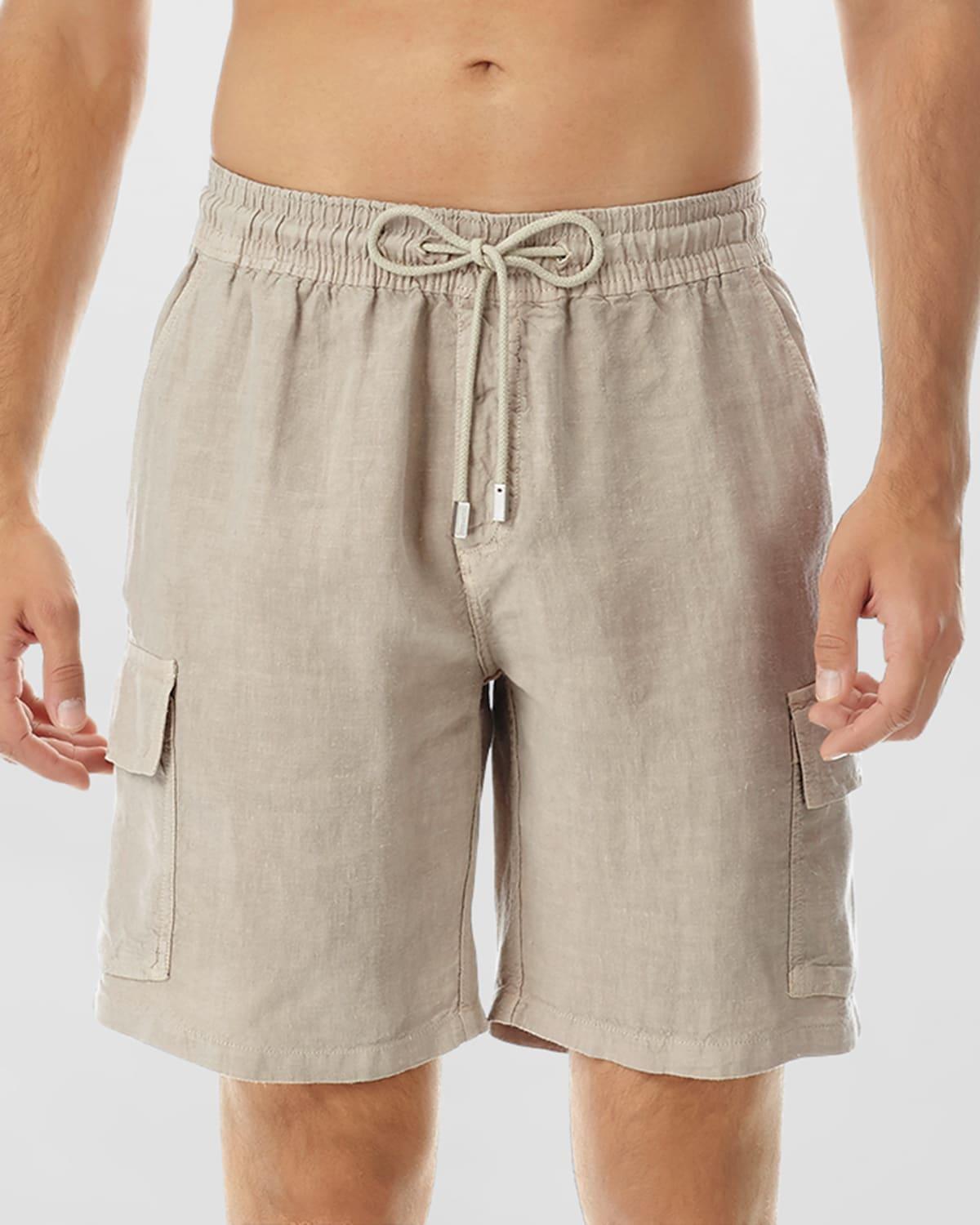 Mens Linen Drawstring Shorts Product Image