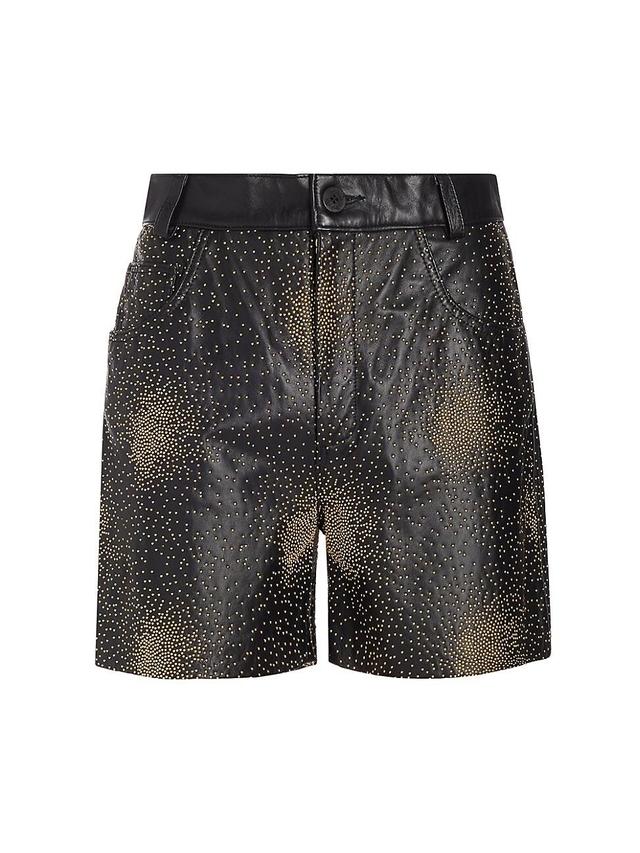 Mens Studded Leather Shorts Product Image